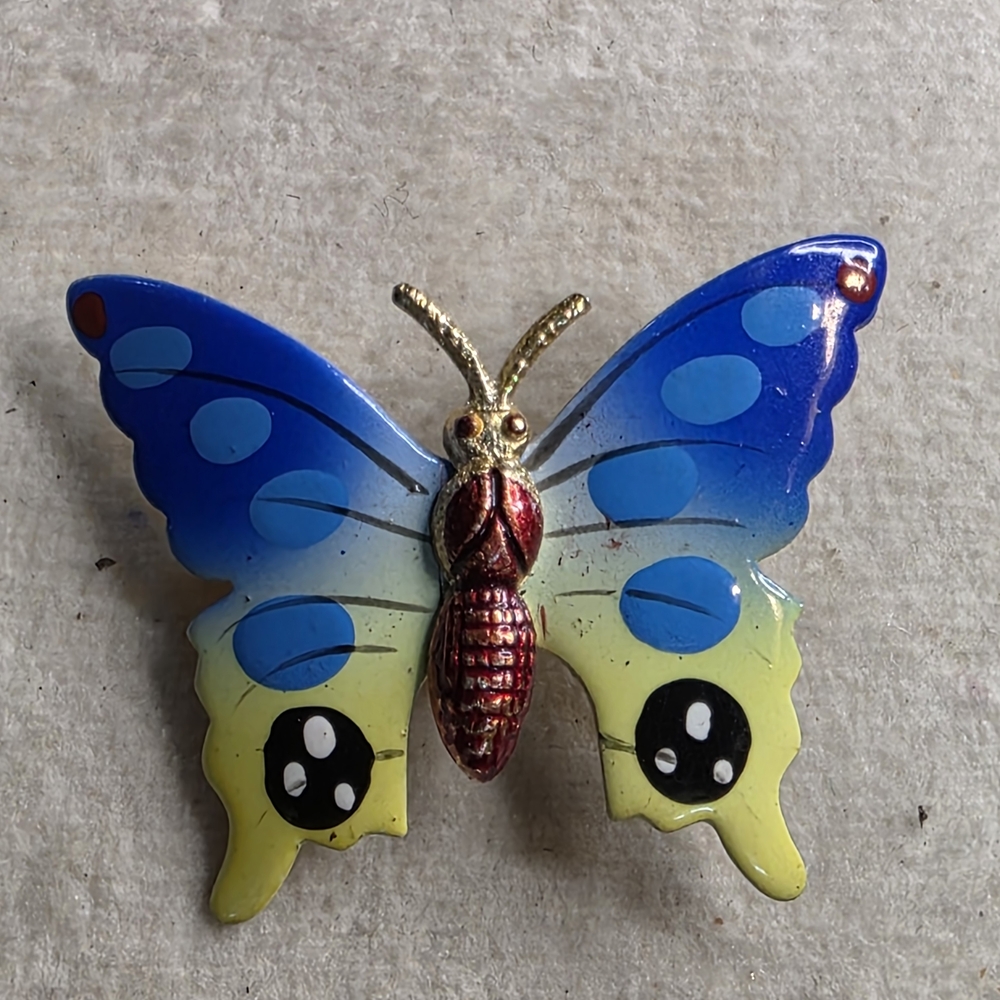 Vintage Korea Colorful Enamel Butterfly Brooch